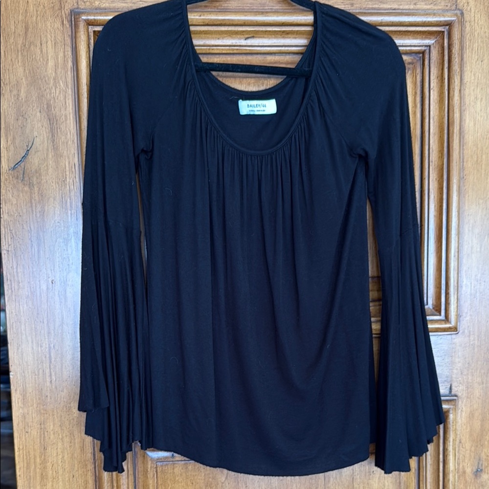 Bailey 44 Blue Ruffled Bell Long Sleeve Blouse Size x-small